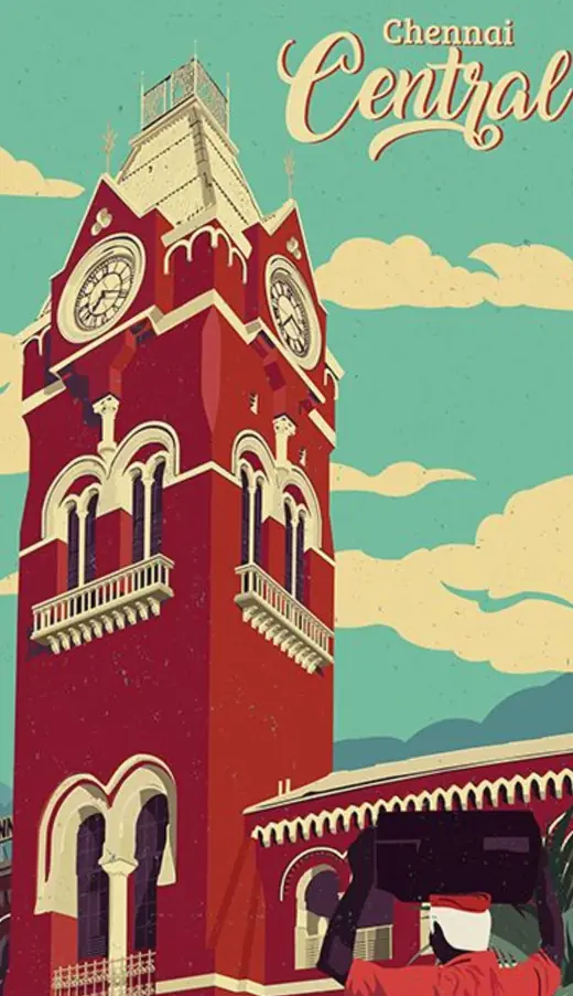 Chennai Central travel bill — the station clock tower
